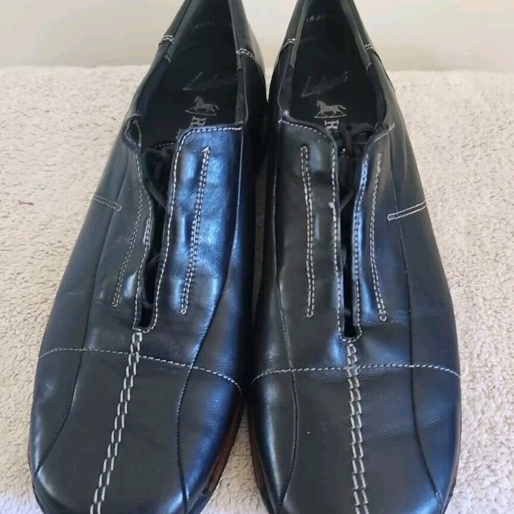 Remonte Black Leather Dark Academia Grunge Lace Up Oxford Womens Sz EU 40 US 9